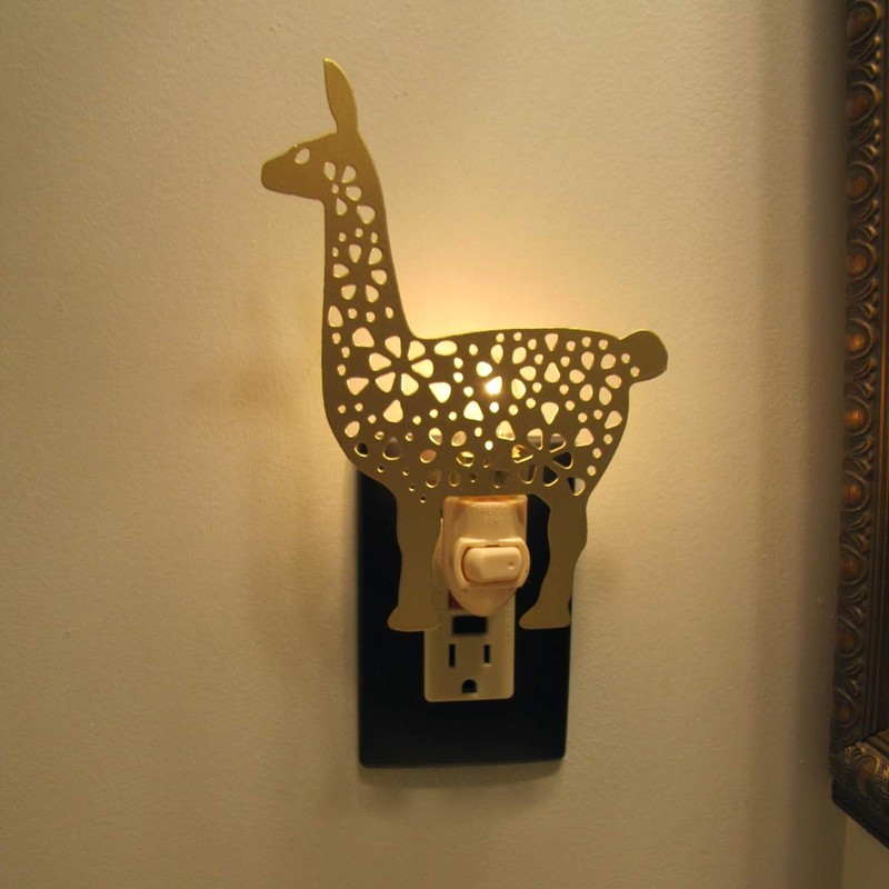 Treasure Gurus Gold Llama Nightlight Kids Room Plug-in Safety Night