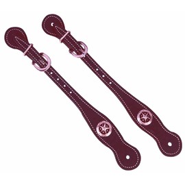 EKKIA Western Spur Straps Leather Western Spur Straps with Decoration