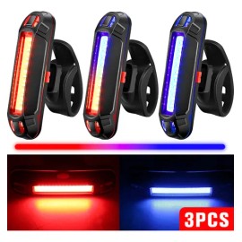 3pz Estrobo Para Bicicleta 5 Modos Luces Usb Recargable Led