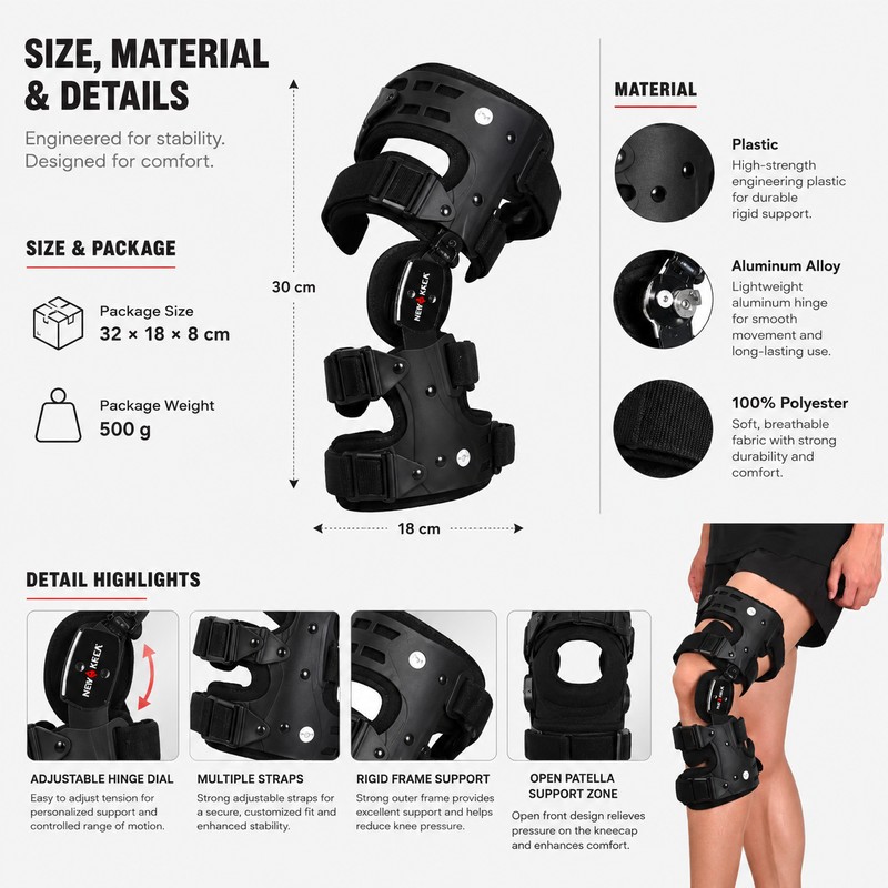 OA Unloader Knee Brace for Daily Support – Adjustable Hinged