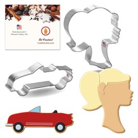 Foose Cookie Cutters Doll Head Convertible 2 Pc Set with Recipe Card - Made in USA
