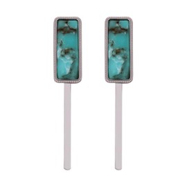 MINACHI Retro Style Rectangle Created Turquoise Hairpins, Set of 2, Women's Hair Accessories