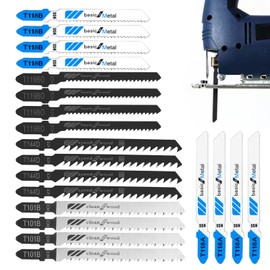 20 Pcs T Shank Jigsaw Blades, Multi-Purpose Jigsaw Blades Jig Saw Blade Set Jig Saw Blades for Wood Professional Jig Saw Blades for Wood Pruning, Plastic, and Metal Cutting