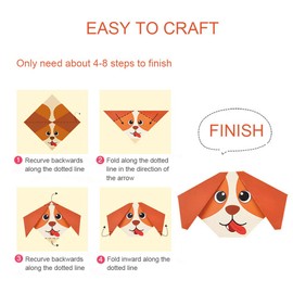 Sunerly Colorful Origami Kit with 14-Page Instructional Book 74 Double Sided Vivid Origami Papers 27 Projects Origami for Kids Beginners Training and School Craft Lessons