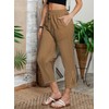 Acelitt Womens Casual Linen Pants Lightweight Drawstring Elastic Waist Fall