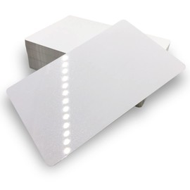 Lesencen Sublimation Metal Blanks Business Cards 3.4 X 2.1 inch Aluminum Alloy Nameplates for Color Heat Print (Pearl White, 100PCS，0.22mm thin type)
