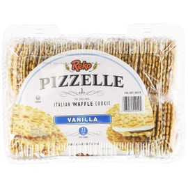 Reko Pizzelle Authentic Italian Style Waffle Cookie, Vanilla, 20 Ounce