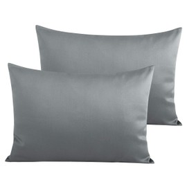 NTBAY 2 Pack 500 Thread Count 100% Egyptian Cotton Toddler Pillowcases, Super Soft and Breathable Envelope Closure Travel Kids Nursery Pillow Cases, 40x60 cm, Dark Grey