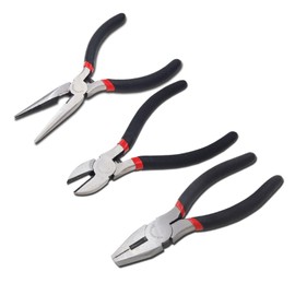 3-in-1 Jewelry Pliers Set, 6" DIY Jewelry Making Tools with Wire Plier, Needle Nose Pliers, Diagonal Pliers, Side Cutter Plier for DIY Household Repair
