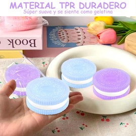 DAQI Juguete de Alivio de Estrés, Paquete de 2 Juguete Sensorial para Aliviar el Estrés y Ansiedad, Taba Squishy de Galletas Juguetes Sensorial para Niños y Adultos (Morado y Azul)
