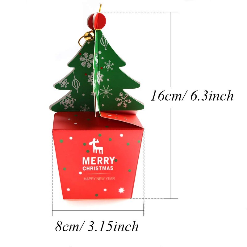 DERAYEE 3D Mini Christmas Treat Gift Boxes, 10 Pcs Party