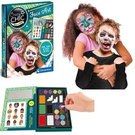 Clementoni 18605 Crazy Chic Face Painting Face and Body Painting, Children's Makeup Sets for Girls from 6 Years, Multicoloured, One Size