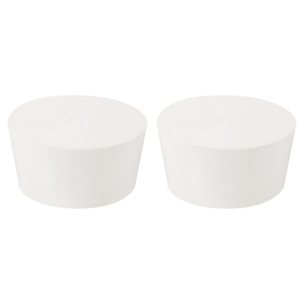sourcing map 2Pcs Solid Rubber Stoppers, White 16# Tapered Lab