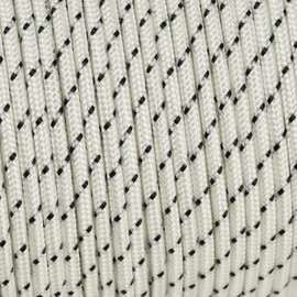 Corderie Italiane®, 006044987, Sagola per fucili da sub, anima in Dyneema® SK75 intrecciato, rivestimento in Poliestere Alta Tenacità prestirato, diametro 2,0 mm, 50 metri, Colore Bianco - Nero