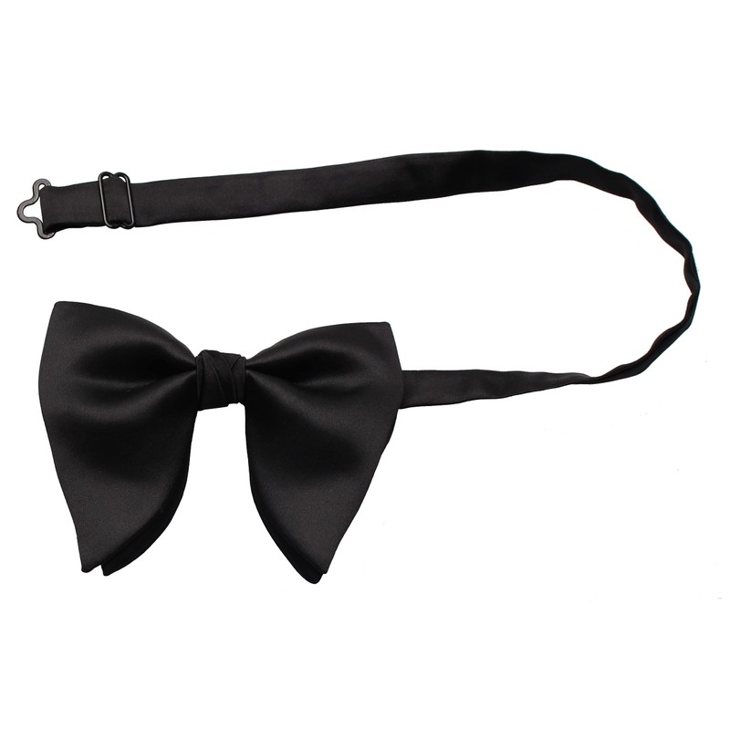Lovacely Mens Oversized Satin Silk Bow Tie Solid Color Formal