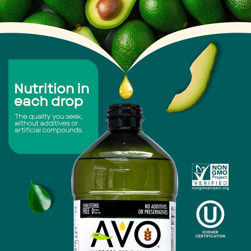 AVO NON GMO 100% Avocado Oil, 67.6 Fl-oz, NO Preservatives