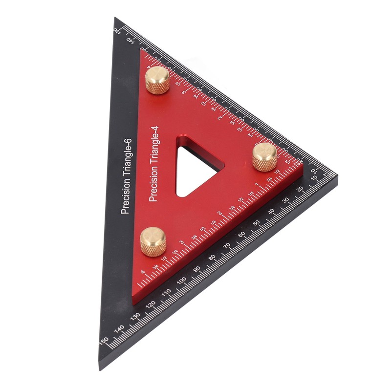 Double Triangle Ruler Detachable 4 Inch and 6 Inch Aluminum
