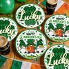 St. Patrick's Day Party 9 Inch Plates Green Shamrocks Gnomes