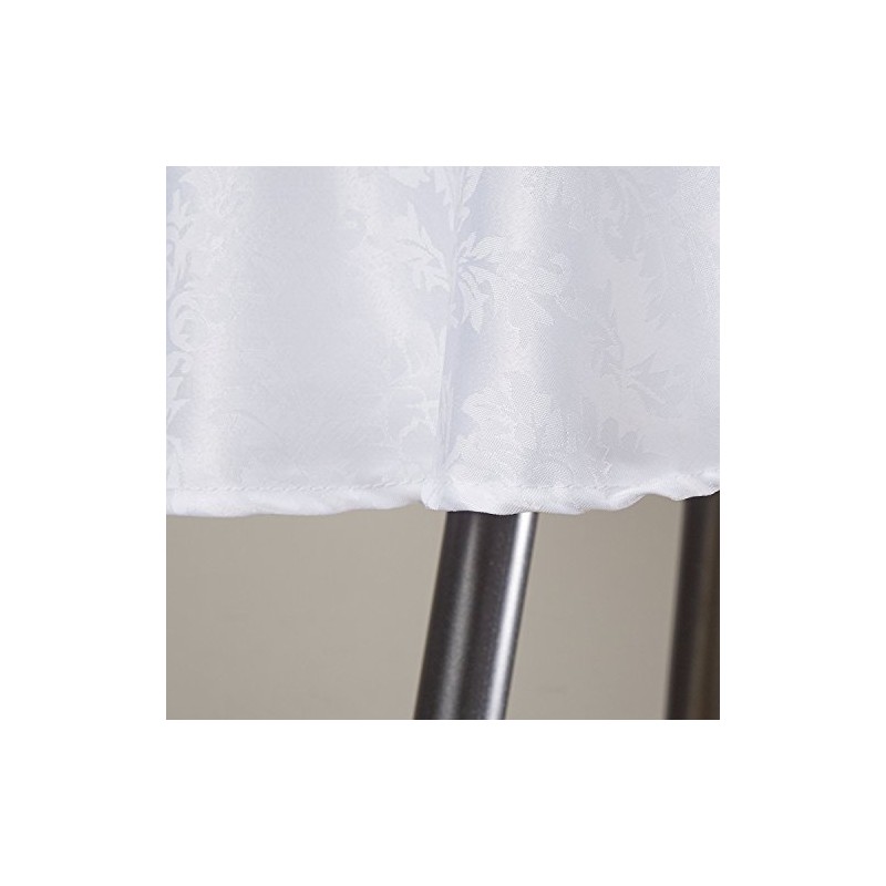 Violet Linen European Damask Design Tablecloth White 60" by 84"