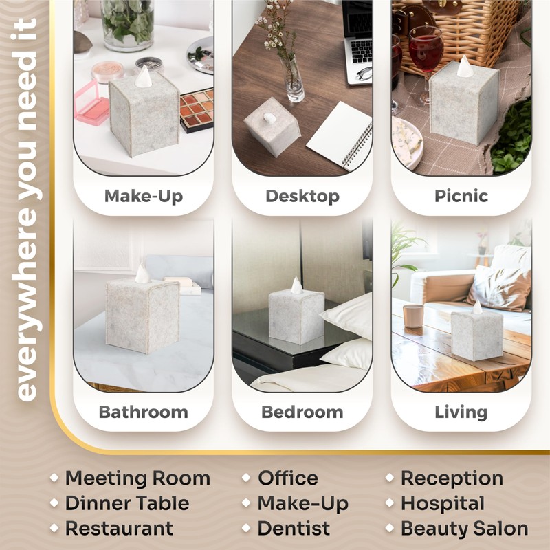 2 Pack Tissue Box Cover - Decorative Tissue Box Holder