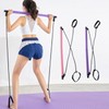 Pilates Bar Band Full Body Home Workout Resistance Band Set Purple/FREE 2ea