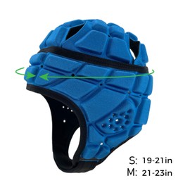 Gespann Soft Rugby Helmet Soft Shell Headgear Padded Head Protector for Youth Kids (Blue, S)