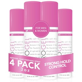TRI Design Aerogel Hairspray - Strong Hold Hair Finishing Spray for Volumizing & Control, Flexible Styling for All Hair Types, Non-Sticky and Scented - For Women and Men - Travel Size Pack of 4 (3 Oz)