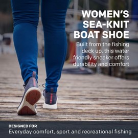 Grundéns Women's Sea Knit Boat Shoe | Lace-Up, Water-Resistant, Arctic Ice, 7.5