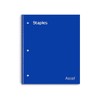 Staples 1-Subject Notebook, 8" x 11", Graph Ruled, 100 Sheets,
