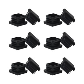 1" 1x1 Square Tube End Cap Plastic Plugs 12Pcs, 1"x1" 1 Inch Square Tubing Plug 1x1 Tube End Caps Black Fence Post Pipe Cap Cover 1x1 Inch Tubing Insert Chair Glide Finishing Plugs