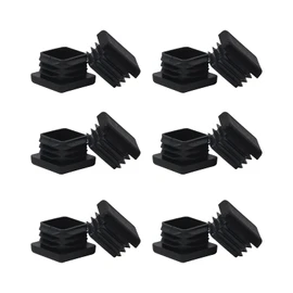 1" 1x1 Square Tube End Cap Plastic Plugs 12Pcs, 1"x1" 1 Inch Square Tubing Plug 1x1 Tube End Caps Black Fence Post Pipe Cap Cover 1x1 Inch Tubing Insert Chair Glide Finishing Plugs