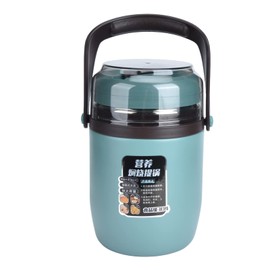 Insulated Food Jar, 304 Stainless Steel Insulated Lunch Box, Multilayer Vacuum Insulated Food Container for Hot Cold Food Leakproof Stackable 2L for Office Worker(Mint Green)