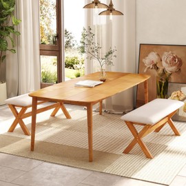 Giantex Upholstered Long Entryway Bench, Rubber Wood Dining Bench with Padded Seat, End of Bed Bench, 43.5x15.5x17.5 Inches, 400 Lbs Capacity, Bench for Dining Room, Kitchen, Bedroom, Hallway (1)