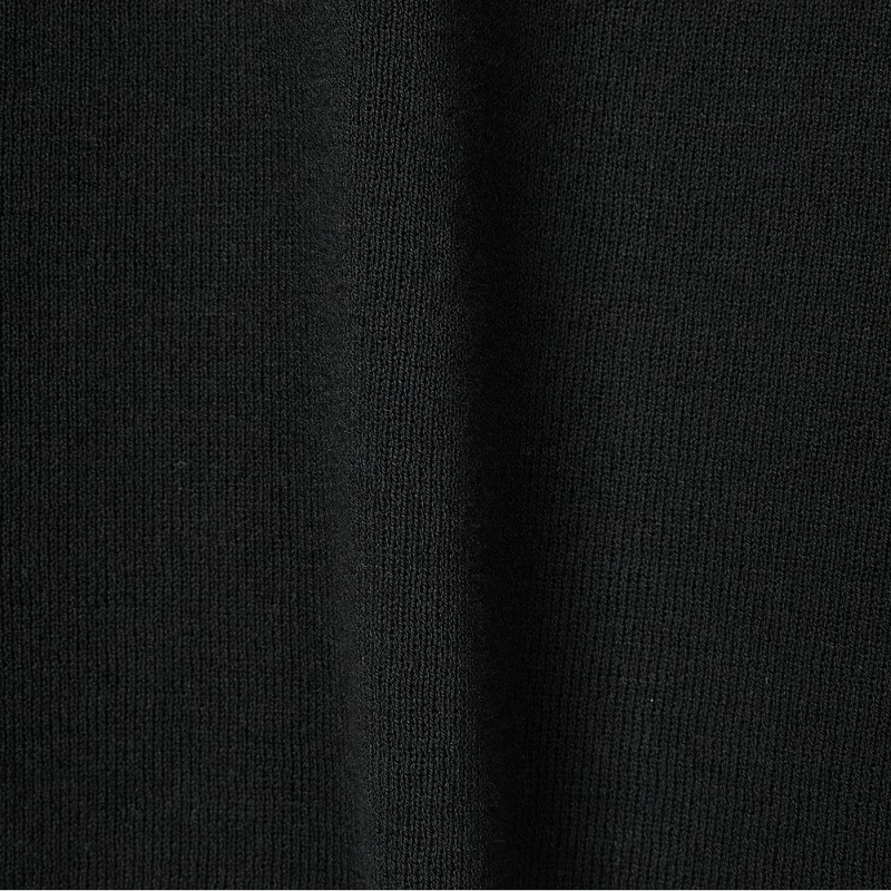 JAJU [JAJU] Women's Lecture Collar Short-Sleeve Knit_Black