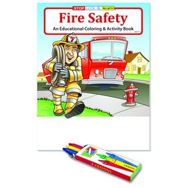 Zoco - Fire Safety for Kids - Firefighter Educational Coloring Books (25 Bulk Pack, with Crayons) - Fire Prevention Week Materials for Kids - Community Relations - Games, Puzzles, Activities