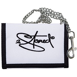 2Stoned Wallet Embroidered with Chain and Velcro Fastening Camo Gym Bag for Adults and Children, white, m