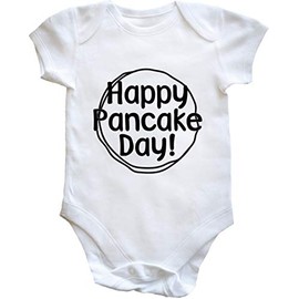 Hippowarehouse Happy pancake day Shrove Tuesday baby vest bodysuit (short sleeve) boys girls