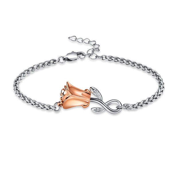 zeqingjw Flower Urn Bracelet for Ashes for Women Cremation Jewelry