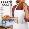 2 Packs White Apron, Adjustable Cooking Aprons, Waterdrop Resistant Kitchen