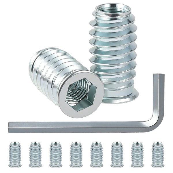 Einschraubmutter M6x15mm Einschraubmuffen Gewindeeinsatz Holz 80 Stück Einschraubmuttern Gewindeeinsätze M6