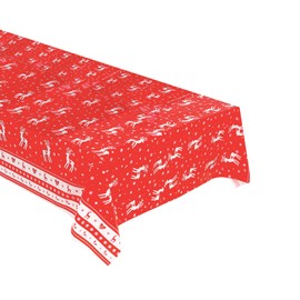 Christmas Disposable TableCloths Table Cover Plastic,108*180cm Rectangle Table Cloths Holly Santa Xmas Tablecloth Waterproof Tablecover Disposable for Christmas Party Dinner Table Decoration Supplies
