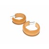 Peach Melon Vintage Moonglow Lucite Bold Haskell Hoop Earrings