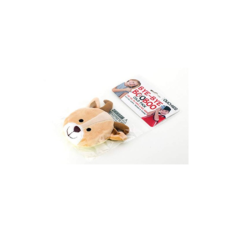 Ouchies Reusable Bye-Bye Booboo Plush Ice Pack, Cold Pack (Goat)