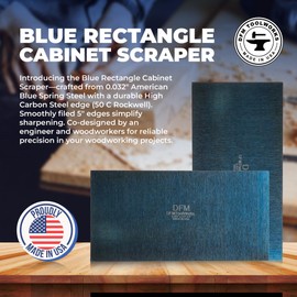 DFM Tool Works Blue Cabinet Scraper Rectangle Set -MADE IN USA- (2, 0.032" x 3" x 6")