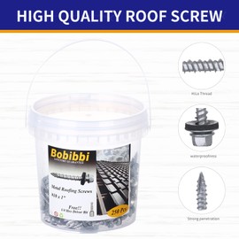 Metal Roofing Screws 10 x 1 inch, Hex Head Sheet Metal Roof Screw with EPDM Washer for Corrugated Roofing (250Pcs)