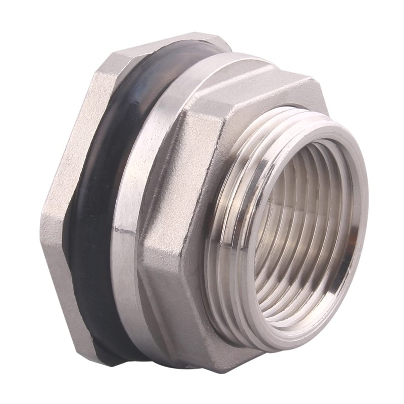 DERNORD 1" Female Bulkhead Water Tank Connector Stainless Steel Bulkhead