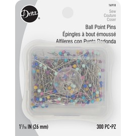 Dritz 1-1/16" Ball Point Pins, 300 Count, Assorted Colors