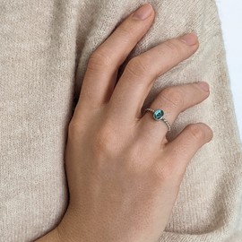 81stgeneration Women's 925 Sterling Silver Oval Abalone Shell Twisted Twist Band Stackable Ring