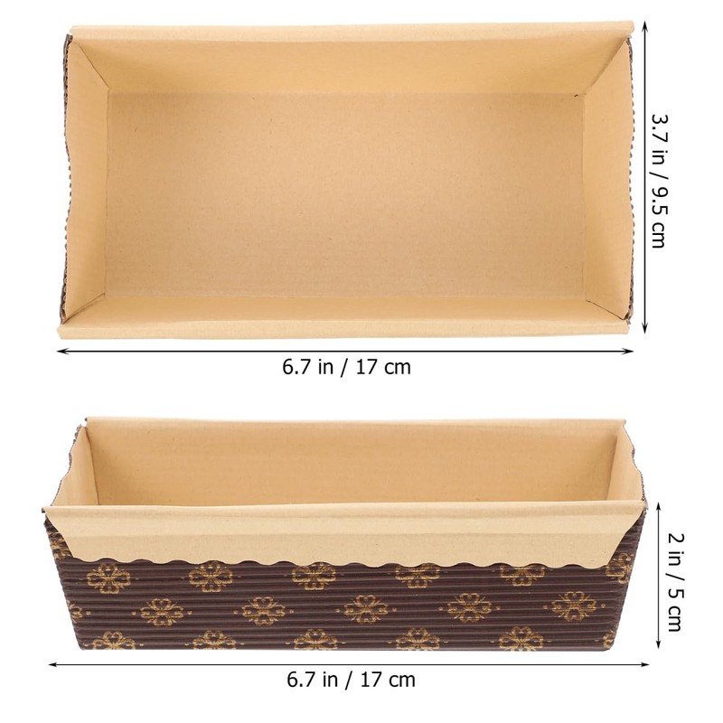 Housoutil 25 Moldes De Pan De Papel Café Rectangular, Papel