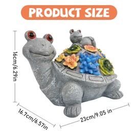 ZESION Outdoor Solar Snail and Turtle Brothers Statue Decorative Lawn Statue with Succulents and 8 LED Lights for Garden, Outdoor Patio and Terrace, Birthday Gift for Women, Unique
